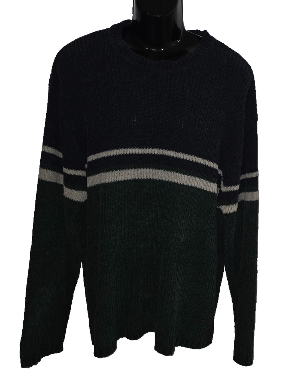 Cherokee Men’s Black Striped Long Sleeve Knit Sweater Size XXL BGM013A